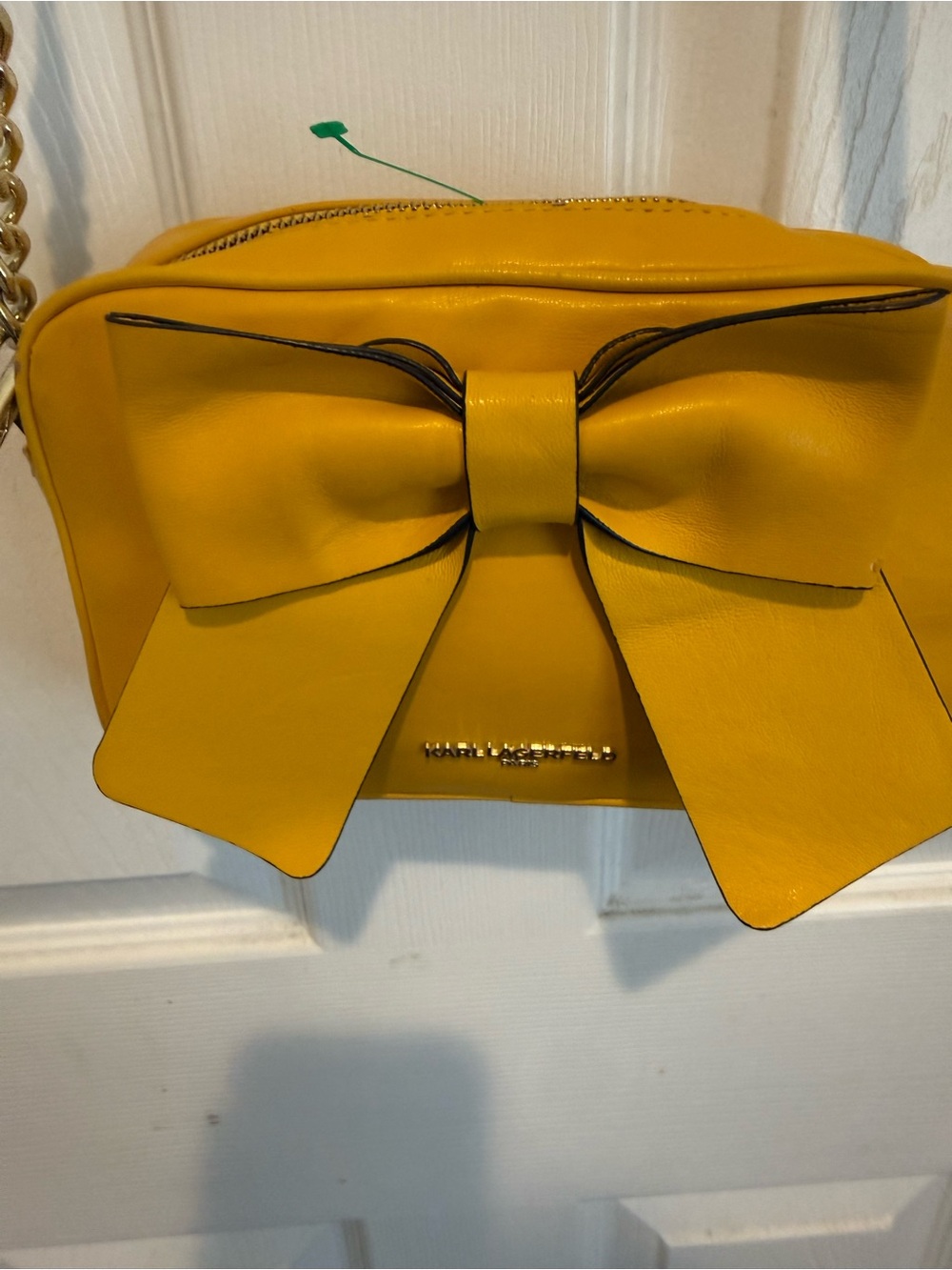 Karl Lagerfeld Paris Bow Accent Crossbody Bag - Women Yellow